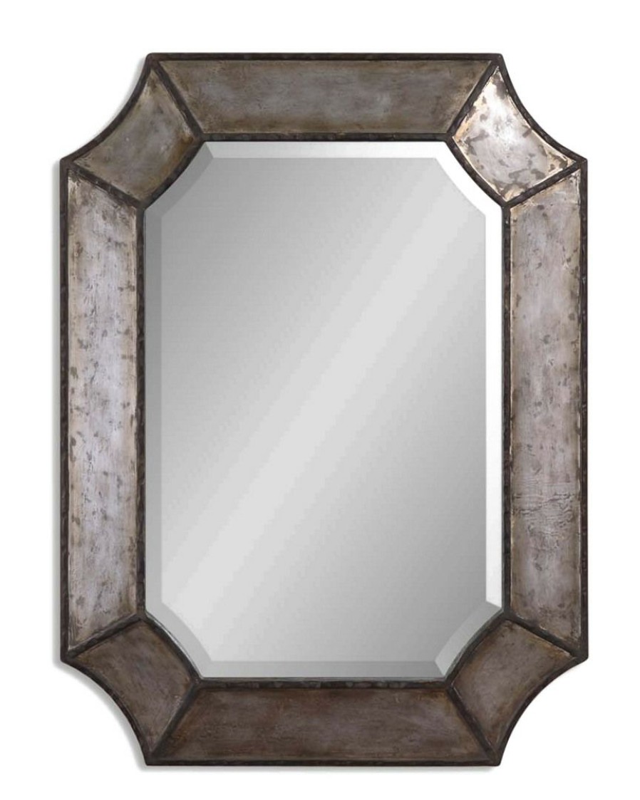 Mirrors & Wall Art * | Uttermost Elliot Distressed Aluminum Mirror Home Mirrors & Wall Art