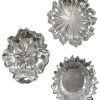 Mirrors & Wall Art * | Set Of 3 Uttermost Silver Flowers Wall Art Home Mirrors & Wall Art