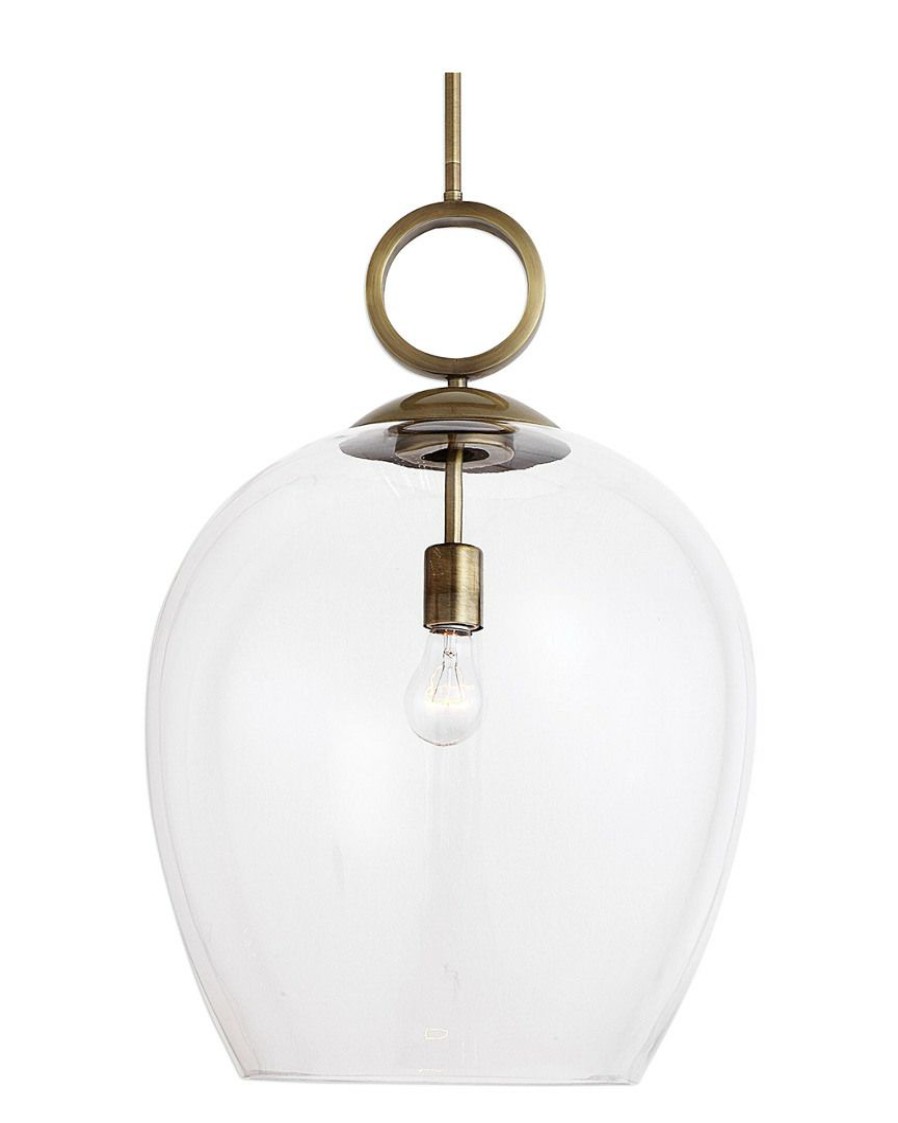 Ceiling Lighting * | Uttermost Calix Large Blown Glass 1 Light Pendant Home Ceiling Lighting