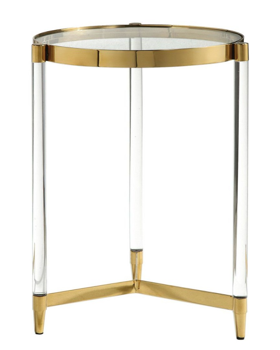 End & Side Tables * | Uttermost Kellen Glass Accent Table Home End & Side Tables