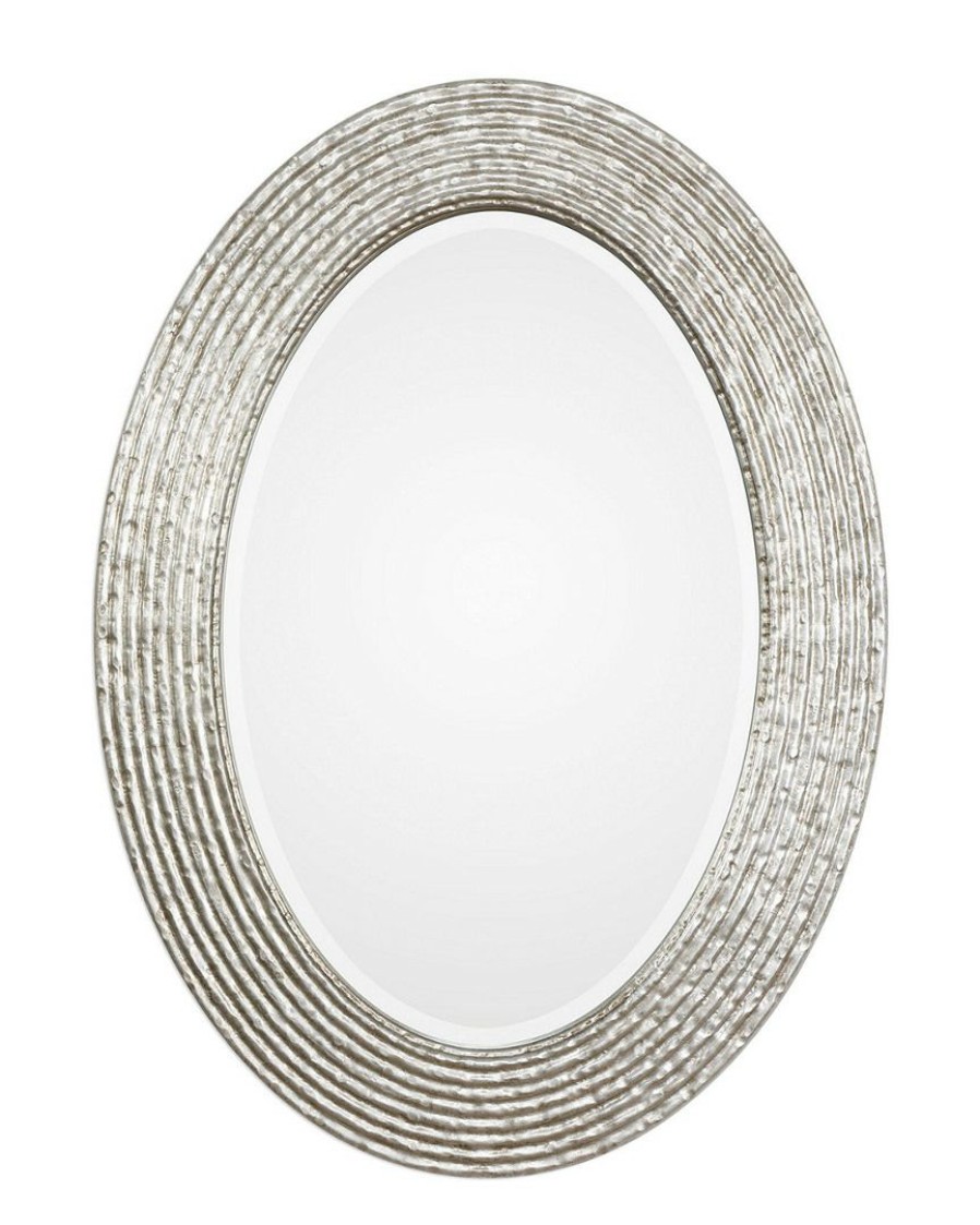 Mirrors & Wall Art * | Uttermost Conder Oval Silver Mirror Home Mirrors & Wall Art