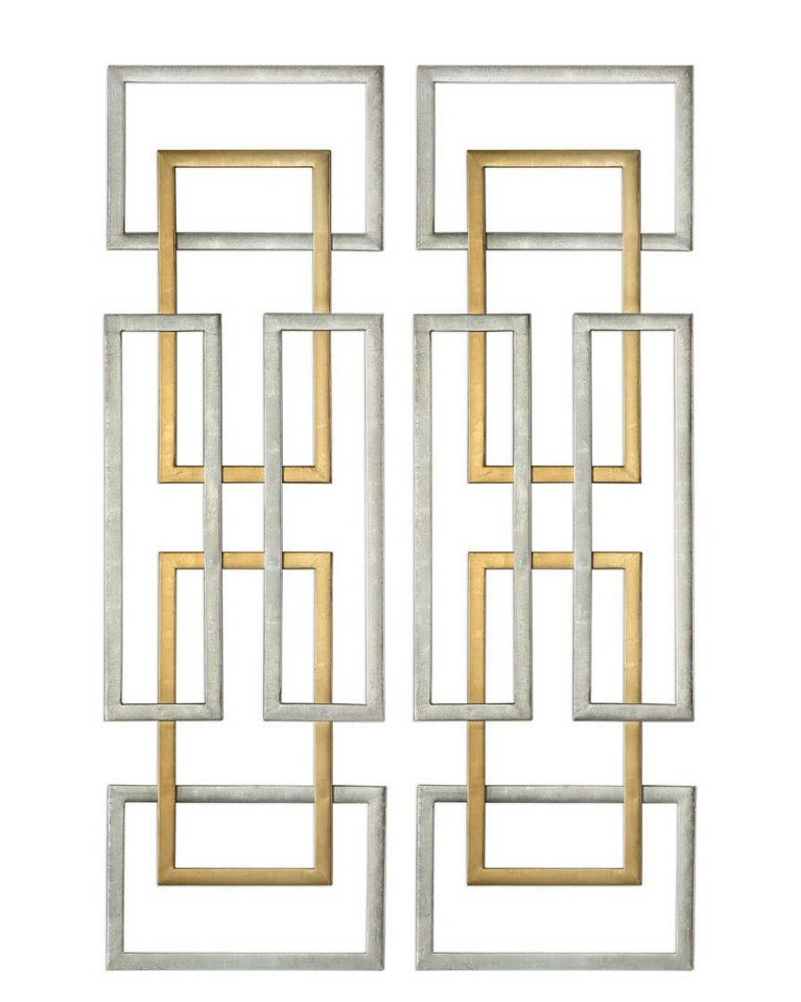 Mirrors & Wall Art * | Set Of 2 Uttermost Aerin Geometric Wall Art Home Mirrors & Wall Art