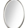 Mirrors & Wall Art * | Uttermost Casalina Nickel Oval Mirror Home Mirrors & Wall Art