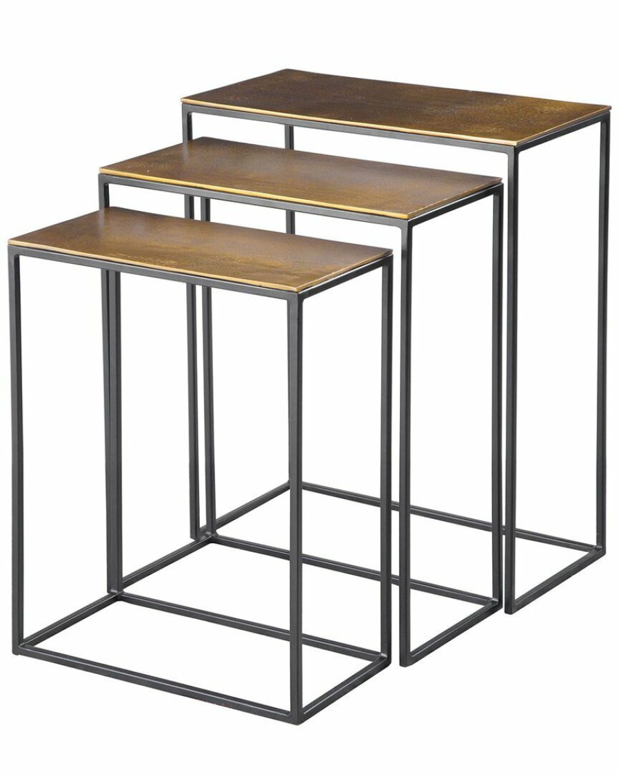 End & Side Tables * | Uttermost Coreene Gold Nesting Tables Set/3 Home End & Side Tables