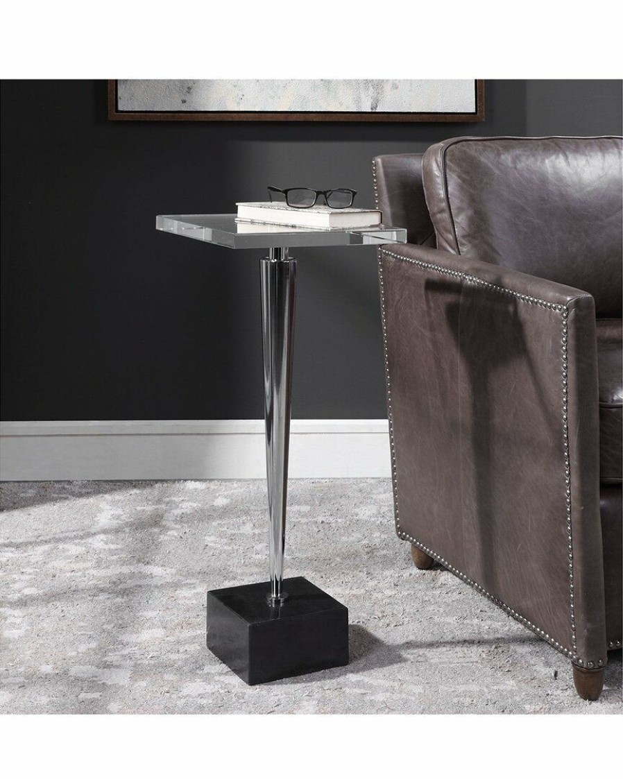 End & Side Tables * | Uttermost Campeiro Nickel Drink Table Home End & Side Tables