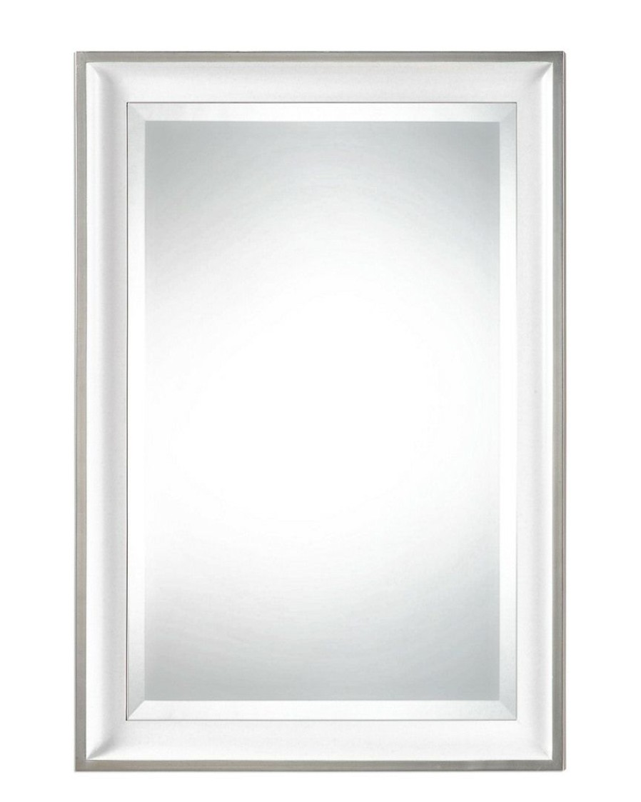 Mirrors & Wall Art * | Uttermost Lahvahn White Silver Mirror Home Mirrors & Wall Art