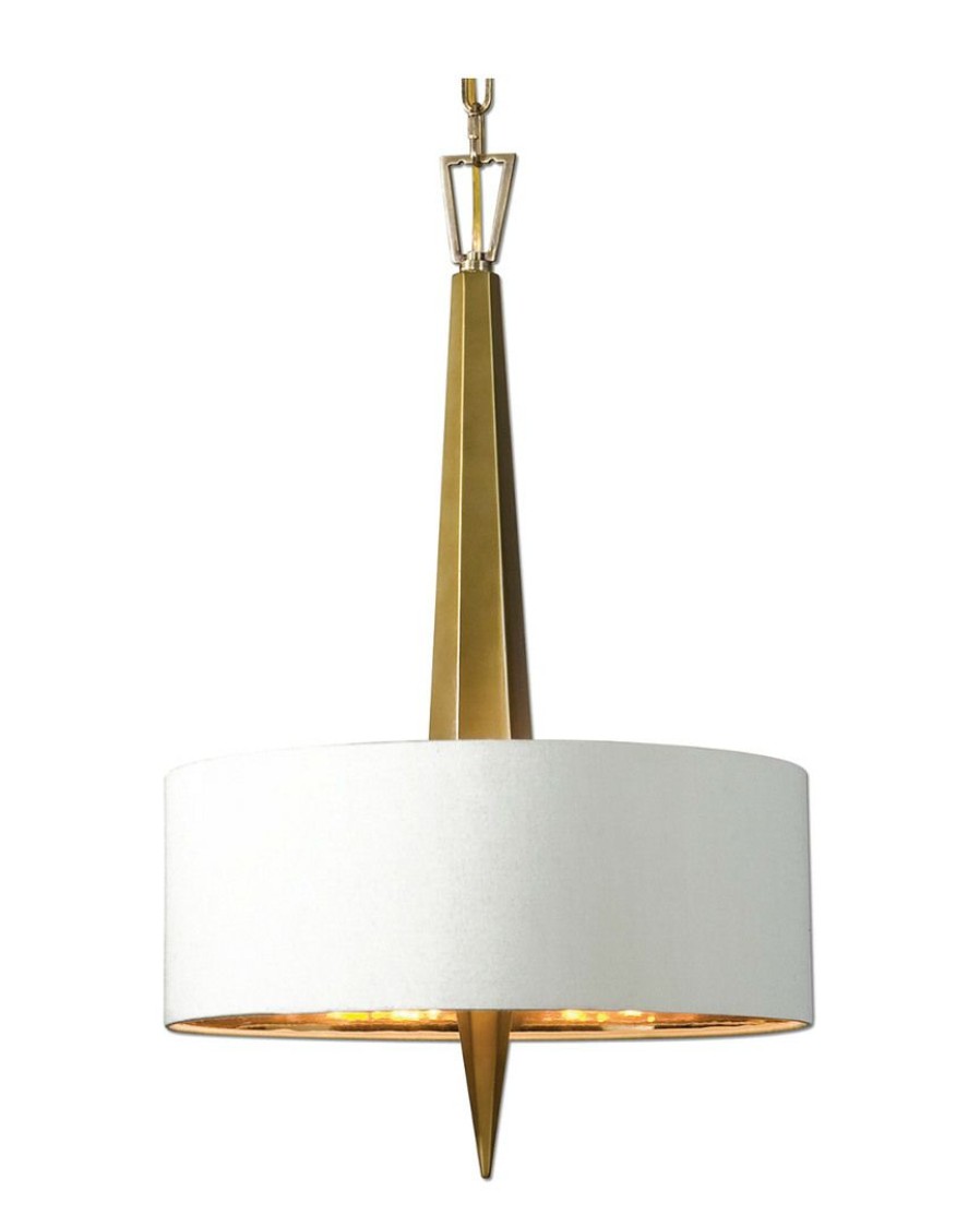 Ceiling Lighting * | Uttermost Obeliska 3 Light Gold Chandelier Home Ceiling Lighting