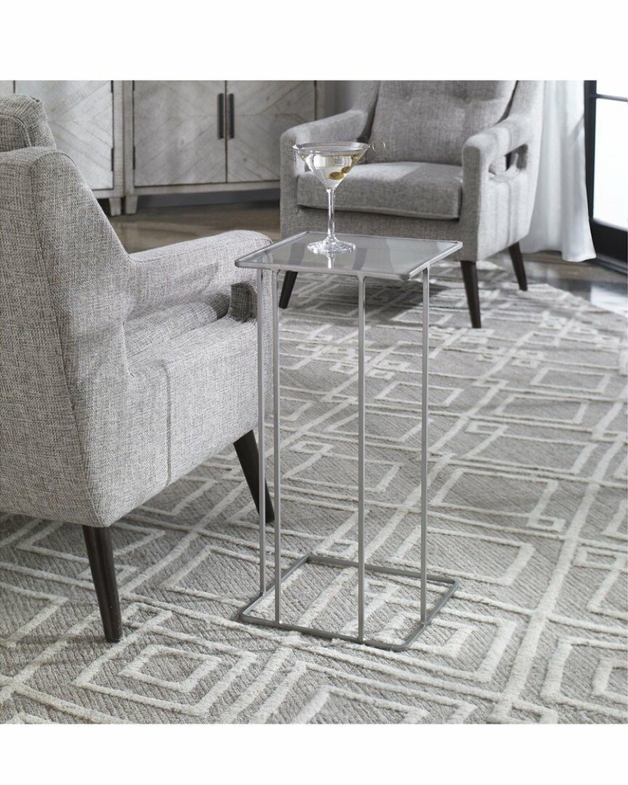 End & Side Tables * | Uttermost Cadmus Pewter Accent Table Home End & Side Tables