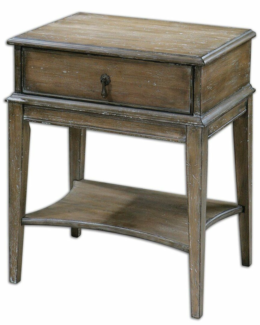 End & Side Tables * | Uttermost Hanford Weathered Side Table Home End & Side Tables