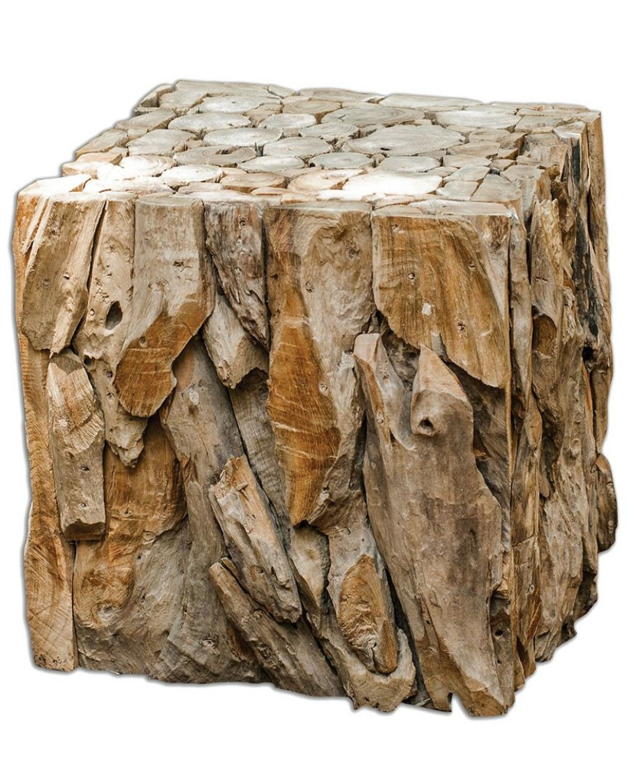 End & Side Tables * | Uttermost Teak Root Bunching Cube Home End & Side Tables