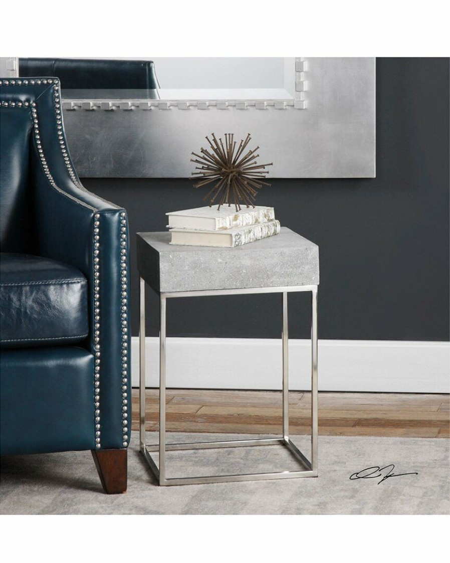 End & Side Tables * | Uttermost Jude Concrete Accent Table Home End & Side Tables