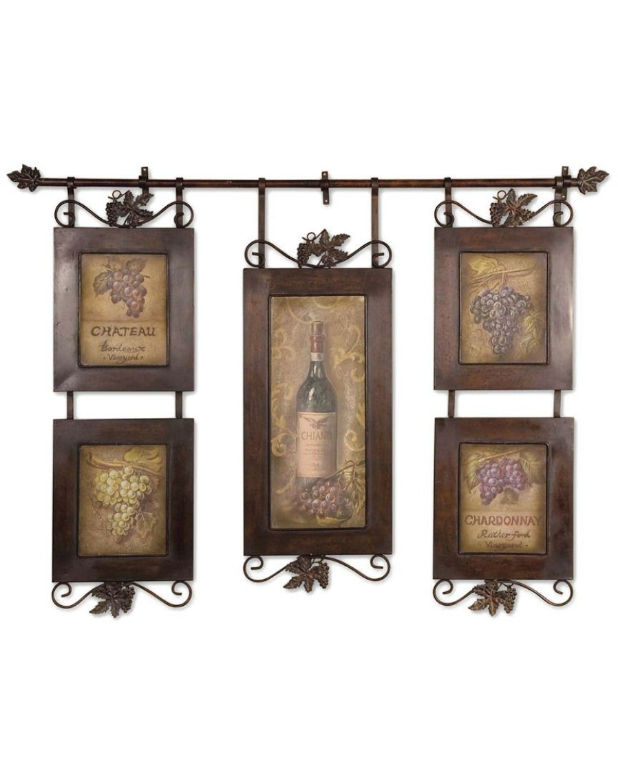 Mirrors & Wall Art * | Uttermost Hanging Wine Framed Art Home Mirrors & Wall Art