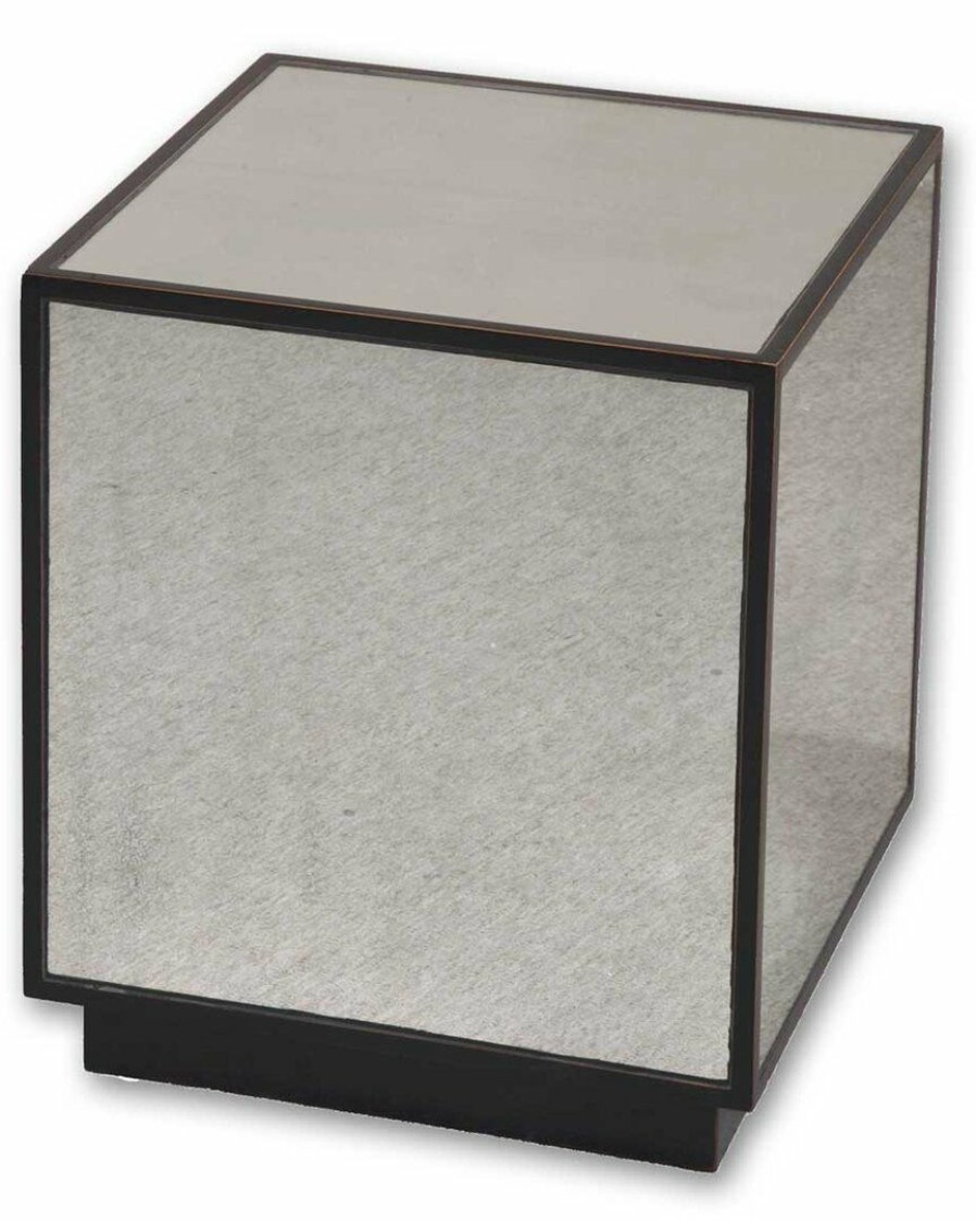 End & Side Tables * | Uttermost Matty Mirrored Cube Table Home End & Side Tables