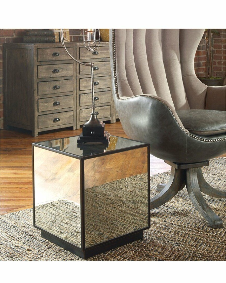 End & Side Tables * | Uttermost Matty Mirrored Cube Table Home End & Side Tables