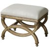 Accent Chairs * | Uttermost Karline Natural Linen Small Bench Home Accent Chairs