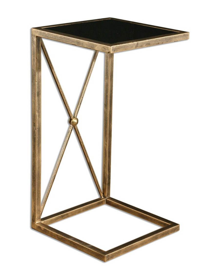 End & Side Tables * | Uttermost Zafina Gold Accent Table Home End & Side Tables