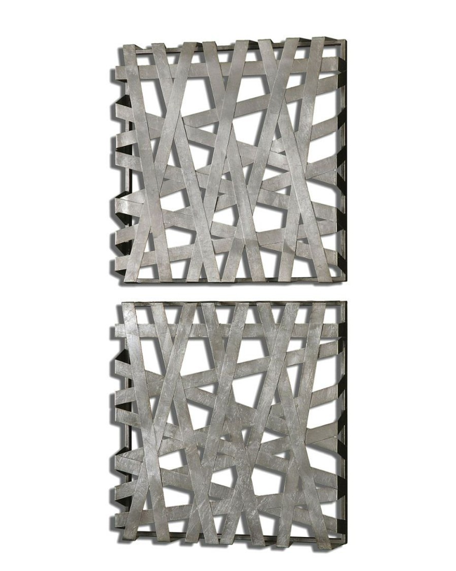 Mirrors & Wall Art * | Set Of 2 Uttermost Alita Squares Wall Art Home Mirrors & Wall Art