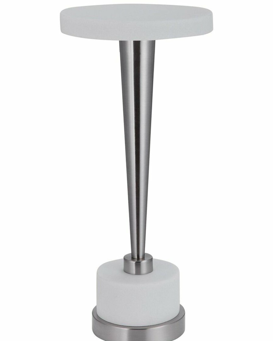 End & Side Tables * | Uttermost Masika White Drink Table Home End & Side Tables