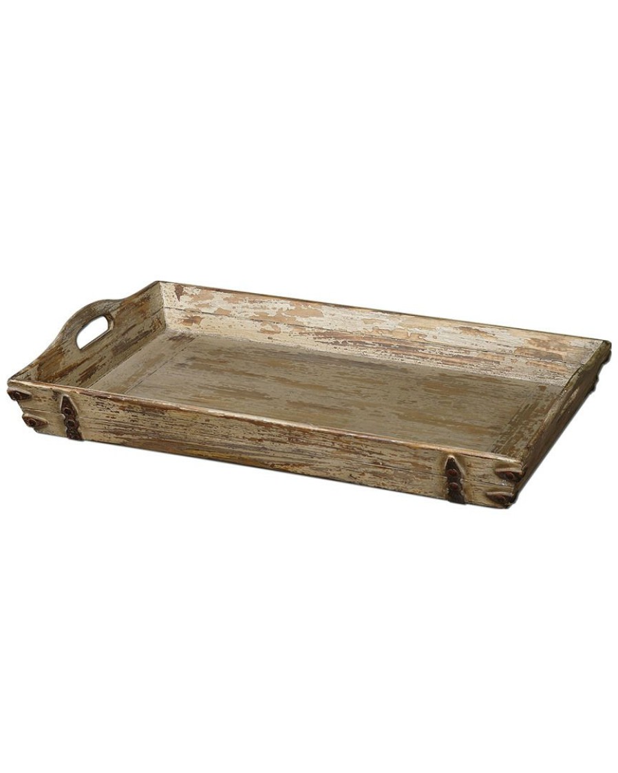 Decorative Items & Frames * | Uttermost Abila Wooden Tray Home Decorative Items & Frames