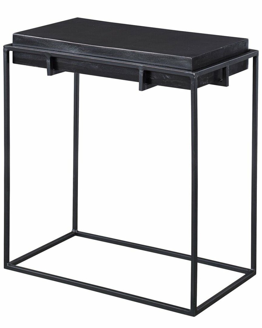 End & Side Tables * | Uttermost Telone Modern Black Side Table Home End & Side Tables