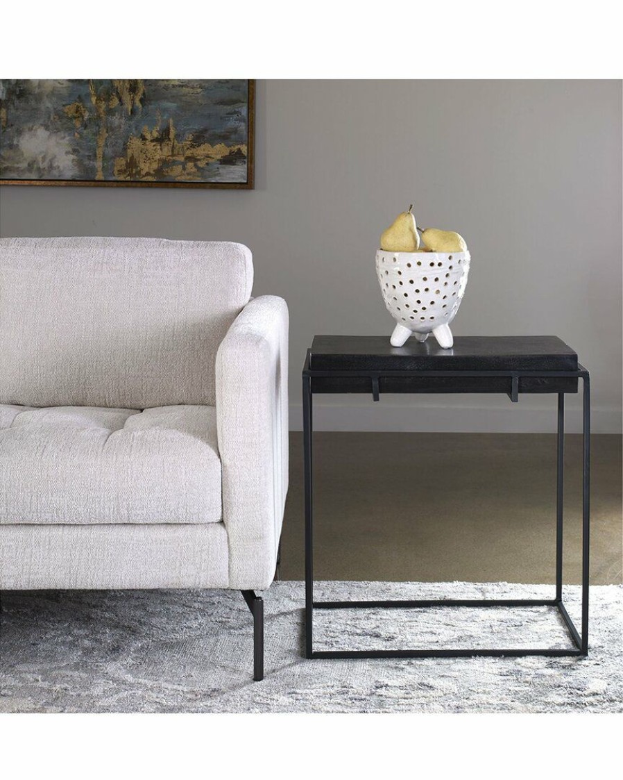 End & Side Tables * | Uttermost Telone Modern Black Side Table Home End & Side Tables