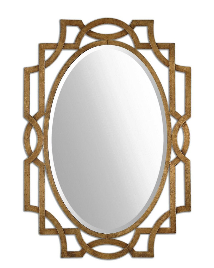 Mirrors & Wall Art * | Uttermost Margutta Gold Oval Mirror Home Mirrors & Wall Art