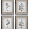 Mirrors & Wall Art * | Set Of 4 Uttermost Casual Grey Study Framed Art Home Mirrors & Wall Art