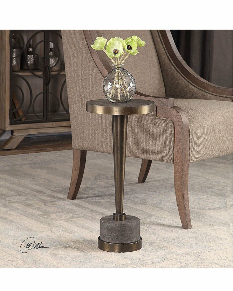 End & Side Tables * | Uttermost Masika Bronze Accent Table Home End & Side Tables