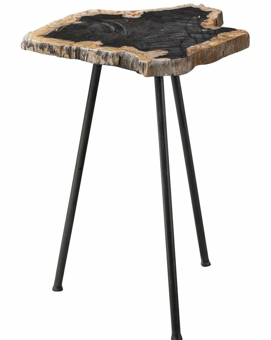 End & Side Tables * | Uttermost Mircea Petrified Wood Accent Table Home End & Side Tables