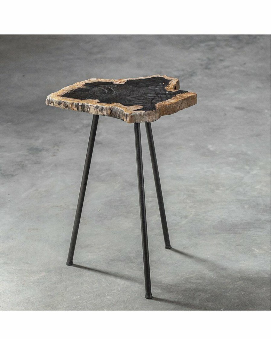 End & Side Tables * | Uttermost Mircea Petrified Wood Accent Table Home End & Side Tables