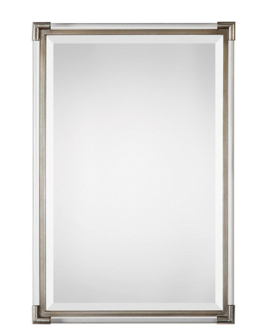 Mirrors & Wall Art * | Uttermost Mackai Metallic Silver Mirror Home Mirrors & Wall Art