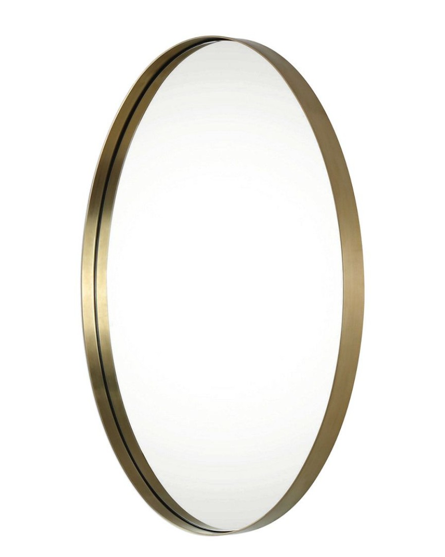 Mirrors & Wall Art * | Uttermost Pursley Brass Oval Mirror Home Mirrors & Wall Art