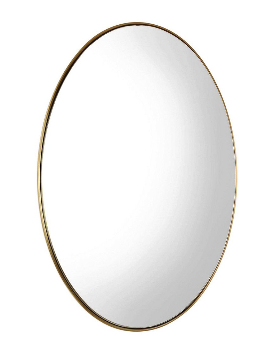 Mirrors & Wall Art * | Uttermost Pursley Brass Oval Mirror Home Mirrors & Wall Art