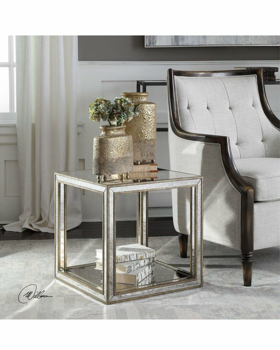 End & Side Tables * | Uttermost Julie Mirrored Accent Table Home End & Side Tables