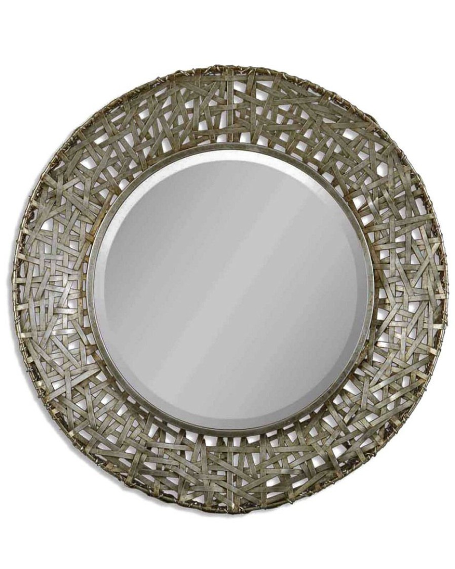 Mirrors & Wall Art * | Uttermost Alita Champagne Woven Metal Mirror Home Mirrors & Wall Art