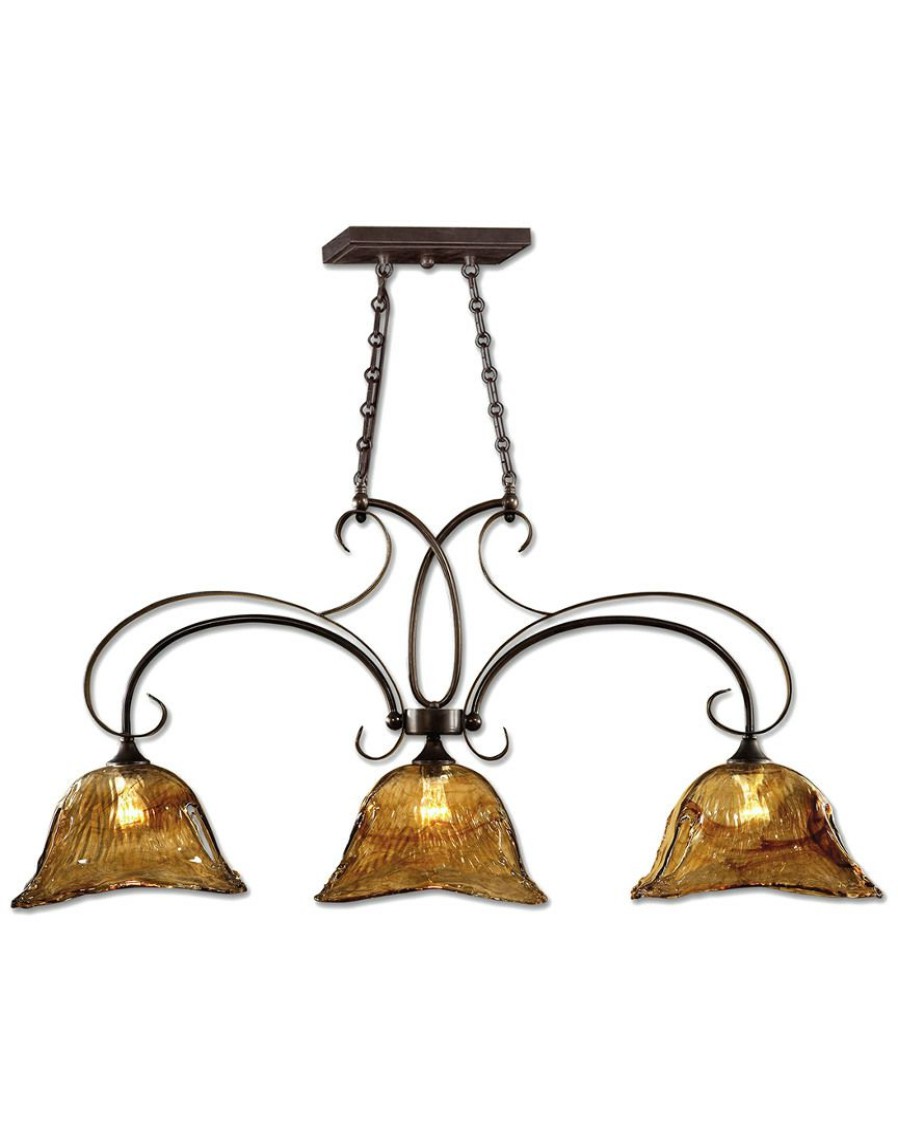 Ceiling Lighting * | Uttermost Vetraio 3 Lt Bronze Kitchen Island Light Home Ceiling Lighting