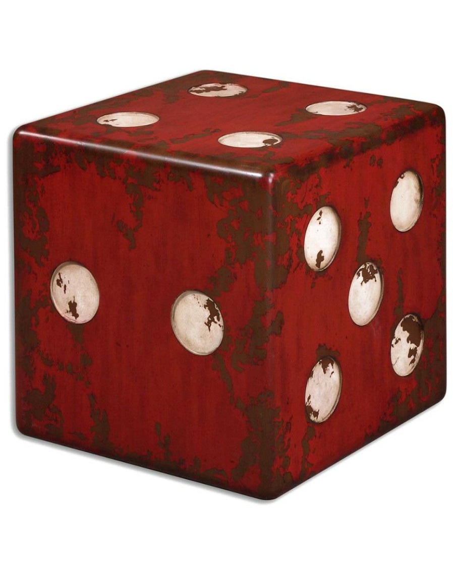 End & Side Tables * | Uttermost Dice Red Accent Table Home End & Side Tables