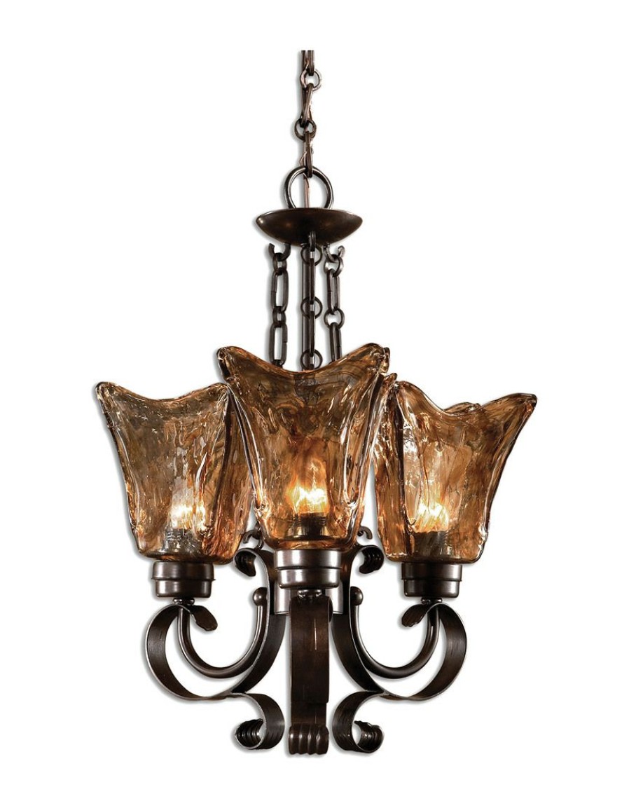 Ceiling Lighting * | Uttermost Vetraio 3-Light Oil Rubbed Bronze Chandelier Home Ceiling Lighting