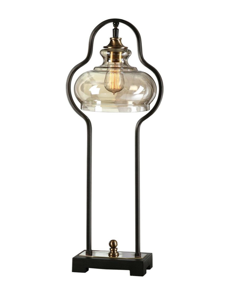 Table & Desk Lamps * | Uttermost Cotulla Aged Black Desk Lamp Home Table & Desk Lamps