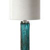 Table & Desk Lamps * | Uttermost Almanzora Blue Glass Lamp Home Table & Desk Lamps