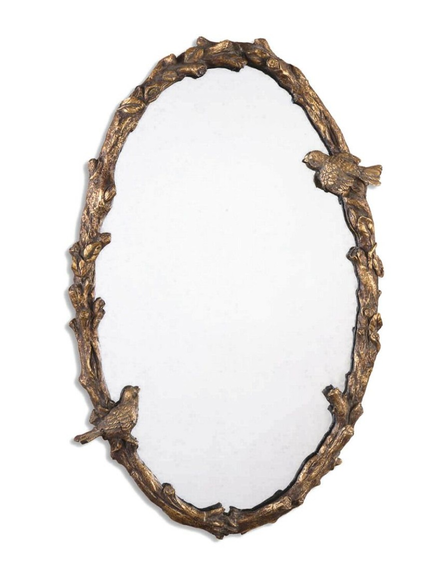 Mirrors & Wall Art * | Uttermost Paza Oval Vine Gold Mirror Home Mirrors & Wall Art