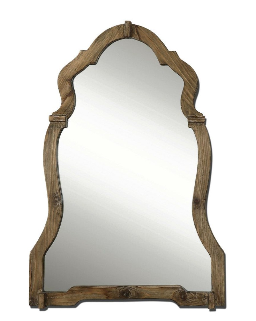 Mirrors & Wall Art * | Uttermost Agustin Light Walnut Mirror Home Mirrors & Wall Art