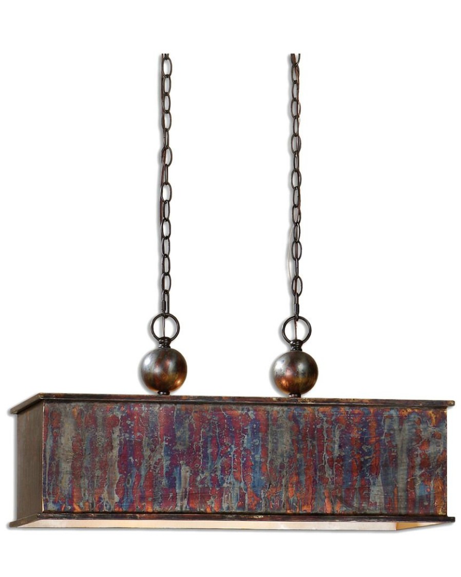 Ceiling Lighting * | Uttermost Albiano Rectangle 2-Light Bronze Pendant Home Ceiling Lighting