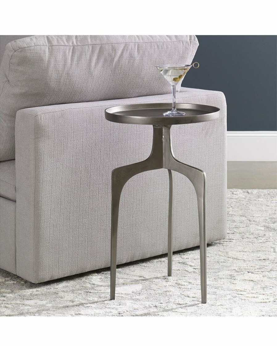 End & Side Tables * | Uttermost Kenna Nickel Accent Table Home End & Side Tables